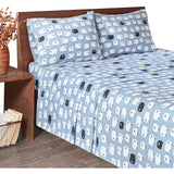 Woolrich Flannel Lodge/Cabin Sheet Set WR20-2280 Blue Sheep