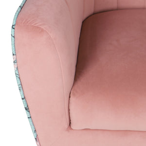 English Elm Wallace & Bay - Rose Pink Accent Chair with Floral Print Upholstery, Solid Wood Frame, Transitional Style Comfort B2709P212471