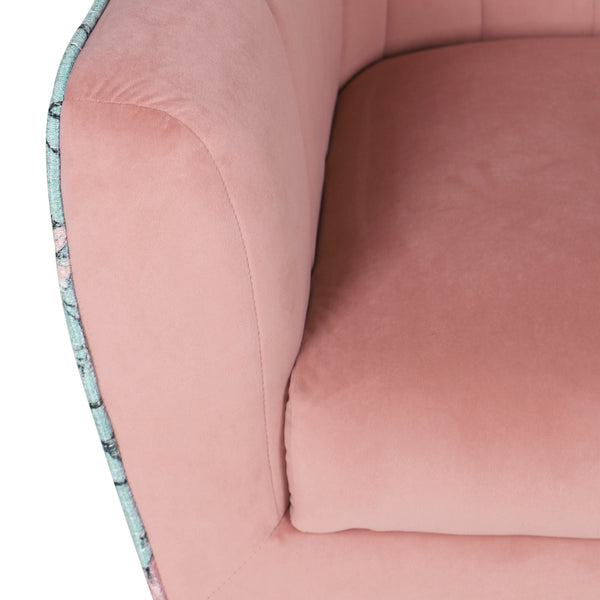 English Elm Wallace & Bay - Rose Pink Accent Chair with Floral Print Upholstery, Solid Wood Frame, Transitional Style Comfort B2709P212471