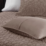 Madison Park Harper Glam/Luxury 3 Piece Velvet Quilt Set MP13-3306 Taupe