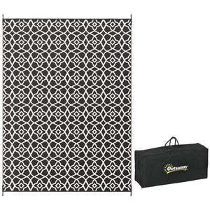 English Elm Outsunny Reversible Polypropylene Outdoor Rug Waterproof Portable Mat with Carry Bag W2225P175543