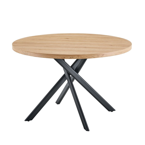 English Elm Round Foldable Mdf Dining Table with Radial Legs for Small Space Bistro Interiors Oak W3493P462093