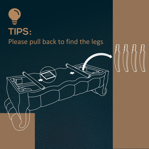 English Elm HOMCOM Button-Tufted Traditional Bench with Rounded Arms, Linen Upholstery, 48.8" Entryway Seat W2225P249910