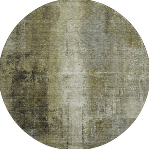 HomeRoots 8' X 10' Olive Green Charcoal Ivory Abstract Rug - Washable, Stain-Resistant, UV Protected & Stylish! 710002