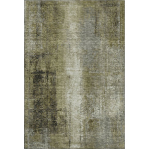 HomeRoots 10' Olive Green Charcoal Ivory Abstract Washable Area Rug - UV Protected, Stain Resistant & Durable 710004