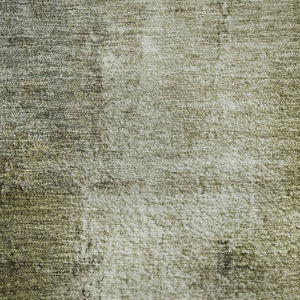 HomeRoots 10' Olive Green Charcoal Ivory Abstract Washable Area Rug - UV Protected, Stain Resistant & Durable 710004