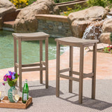 Christopher Knight Home® - Noble House - Caribbean Outdoor 30 Inch Acacia Wood Barstools - Set of 2