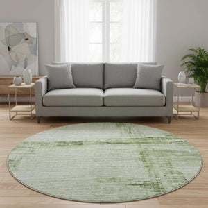 HomeRoots 8' X 10' Artichoke Green Striped Area Rug - UV Protected, Stain Resistant, Easy-Care, Stylish Accent 710014