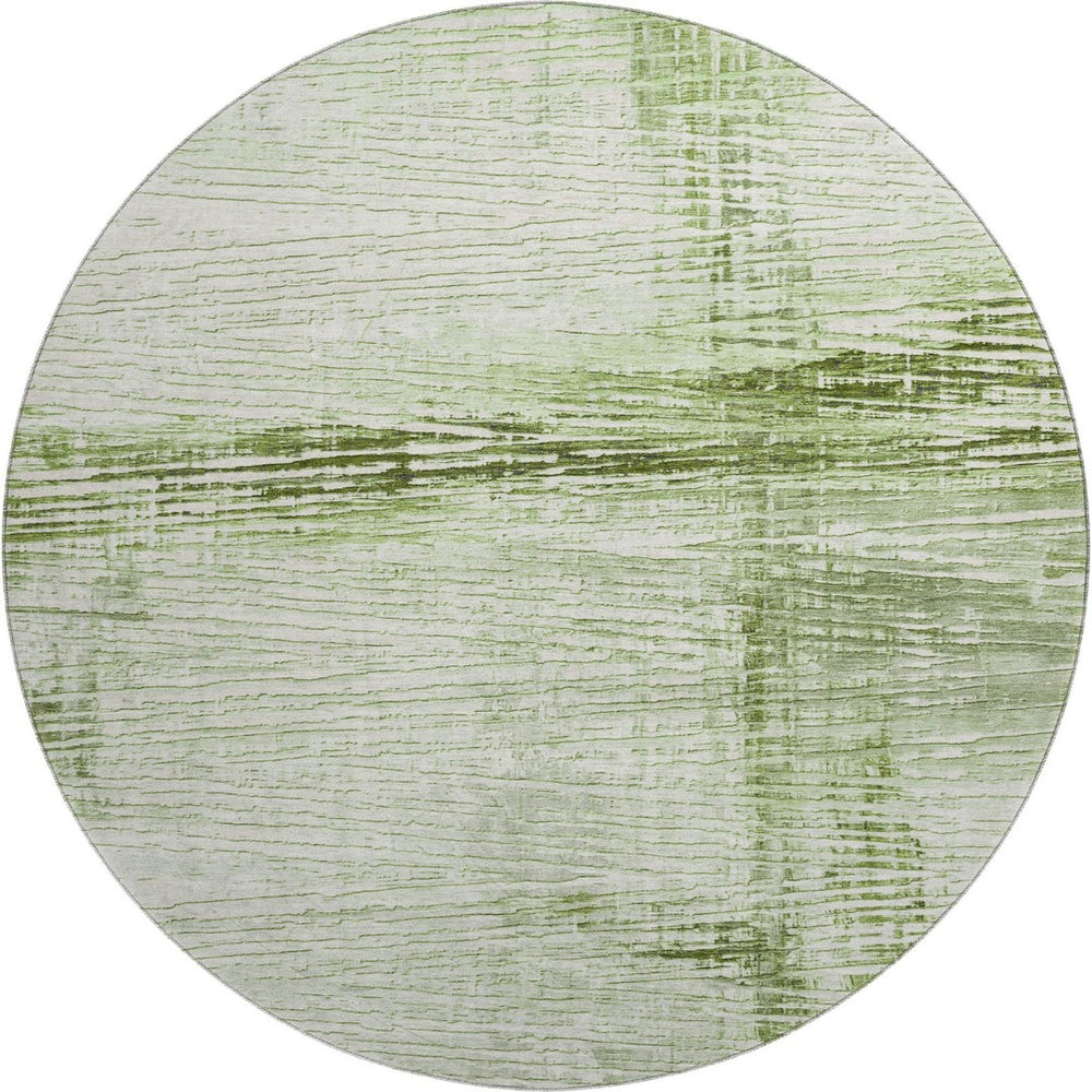 HomeRoots 8' X 10' Artichoke Green Striped Area Rug - UV Protected, Stain Resistant, Easy-Care, Stylish Accent 710014