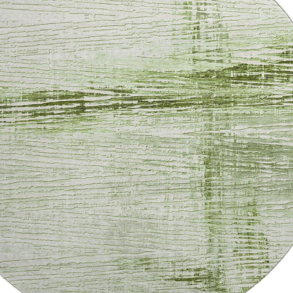 HomeRoots 8' X 10' Artichoke Green Striped Area Rug - UV Protected, Stain Resistant, Easy-Care, Stylish Accent 710014