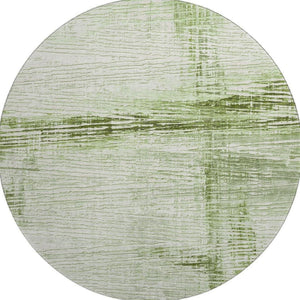 HomeRoots 8' X 10' Artichoke Green Striped Area Rug - UV Protected, Stain Resistant, Easy-Care, Stylish Accent 710014