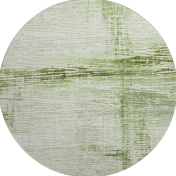 HomeRoots 8' X 10' Artichoke Green Striped Area Rug - UV Protected, Stain Resistant, Easy-Care, Stylish Accent 710014