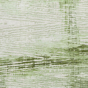 HomeRoots 9' X 12' Striped Area Rug in Artichoke Green & Ivory - Stain Resistant, UV Protected, Non-Slip Design 710015