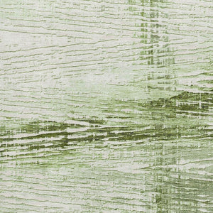 HomeRoots 10' X 14' Artichoke Green & Ivory Striped Washable Area Rug with UV Protection for Busy Homes 710016