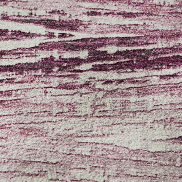 HomeRoots 5' X 8' Blush And Ivory Striped Area Rug – Soft, Washable, UV Protected, Ideal for Homes with Kids & Pets 710018