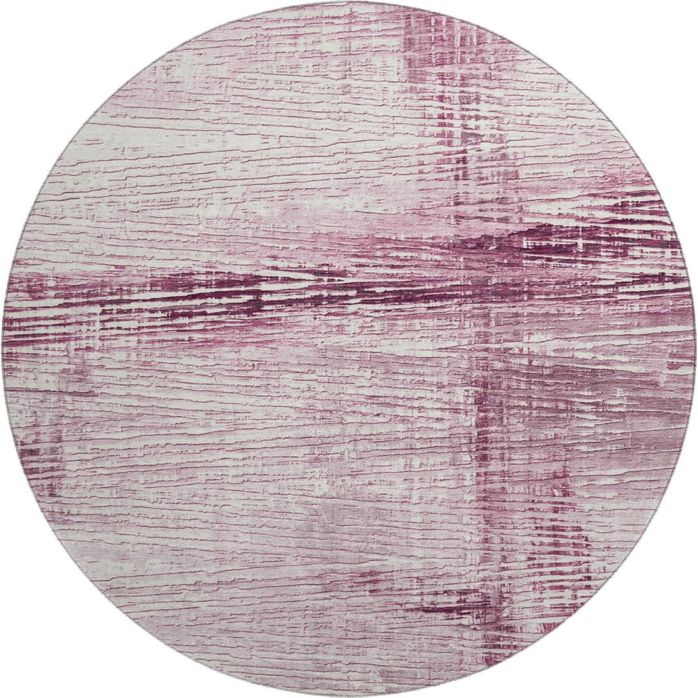 HomeRoots 8' X 10' Blush And Ivory Striped Washable Area Rug - UV Protected, Soft, Durable, Easy Care Design 710020