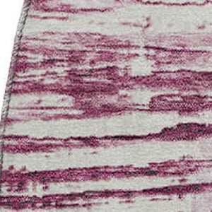 HomeRoots 8' X 10' Blush And Ivory Striped Washable Area Rug - UV Protected, Soft, Durable, Easy Care Design 710020