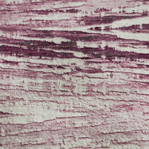 HomeRoots 9' X 12' Washable Blush and Ivory Striped Area Rug with Non-Slip Backing & UV Protection for Homes 710021