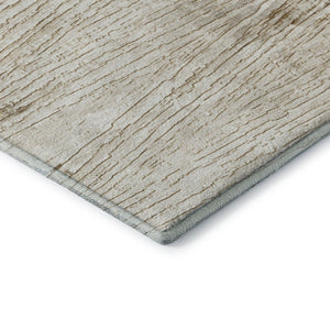 HomeRoots 8' X 10' Ivory and Brown Striped Area Rug - Washable, UV Protected, Durable for High-Traffic Spaces 710026