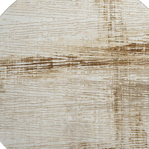 HomeRoots 8' X 10' Ivory and Brown Striped Area Rug - Washable, UV Protected, Durable for High-Traffic Spaces 710026