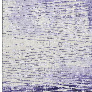 HomeRoots 5' X 8' Striped Lavender and Ivory Area Rug – Washable, UV Protected, Stain Resistant for Homes 710030