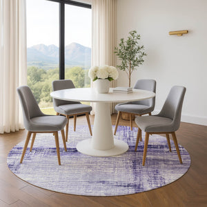 HomeRoots 8' X 10' Stylish Lavender & Ivory Striped Washable Area Rug with UV Protection for Kids & Pets 710032