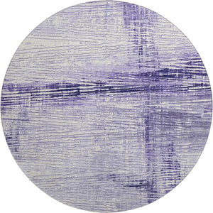 HomeRoots 8' X 10' Stylish Lavender & Ivory Striped Washable Area Rug with UV Protection for Kids & Pets 710032