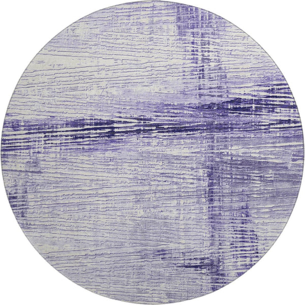 HomeRoots 8' X 10' Stylish Lavender & Ivory Striped Washable Area Rug with UV Protection for Kids & Pets 710032