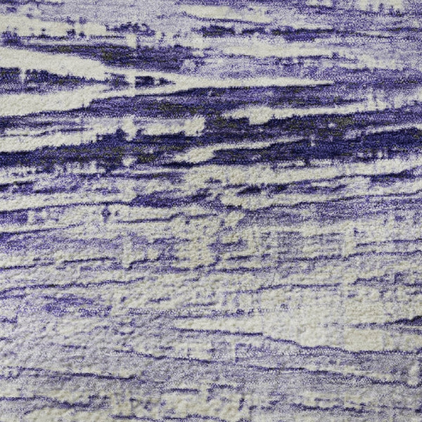HomeRoots 8' X 10' Stylish Lavender & Ivory Striped Washable Area Rug with UV Protection for Kids & Pets 710032