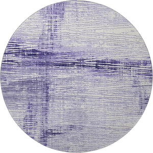 HomeRoots 8' X 10' Stylish Lavender & Ivory Striped Washable Area Rug with UV Protection for Kids & Pets 710032