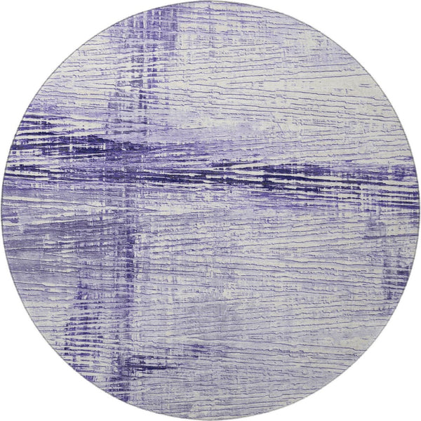 HomeRoots 8' X 10' Stylish Lavender & Ivory Striped Washable Area Rug with UV Protection for Kids & Pets 710032