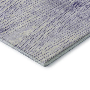 HomeRoots 9' X 12' Stylish Lavender & Ivory Striped Area Rug - Washable, UV Protected, Ideal for Busy Homes 710033