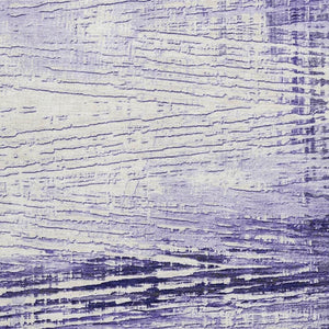 HomeRoots 9' X 12' Stylish Lavender & Ivory Striped Area Rug - Washable, UV Protected, Ideal for Busy Homes 710033