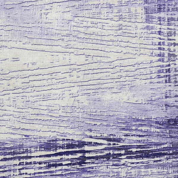 HomeRoots 9' X 12' Stylish Lavender & Ivory Striped Area Rug - Washable, UV Protected, Ideal for Busy Homes 710033