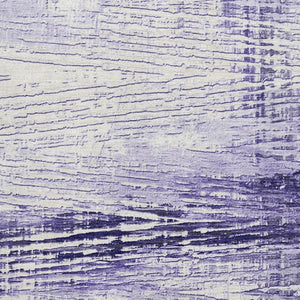HomeRoots 10' X 14' Lavender & Ivory Striped Washable Area Rug - Durable, UV-Protected for Family Spaces! 710034