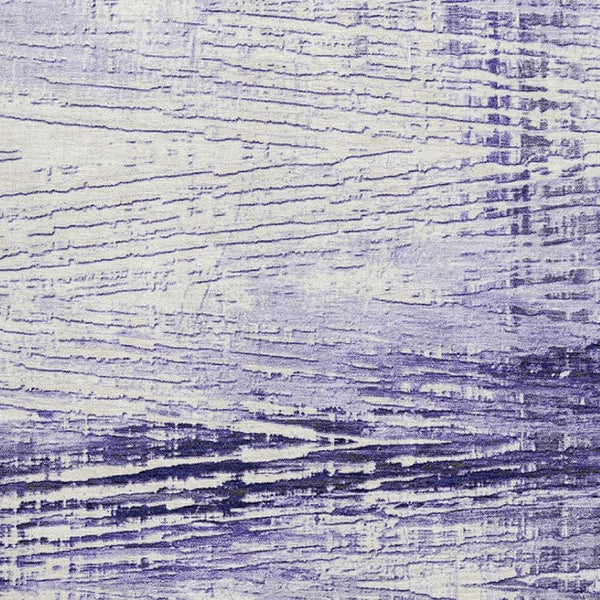 HomeRoots 10' X 14' Lavender & Ivory Striped Washable Area Rug - Durable, UV-Protected for Family Spaces! 710034