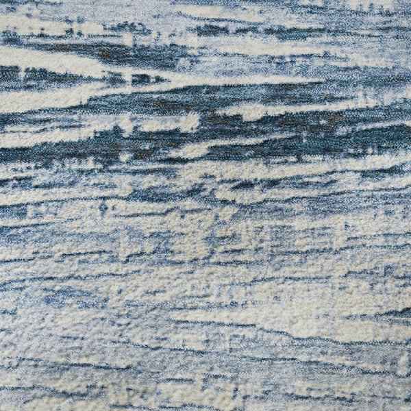 HomeRoots 5' X 8' Sky Blue Striped Area Rug - Washable, UV Protected, Durable for High-Traffic Spaces & Decor 710036