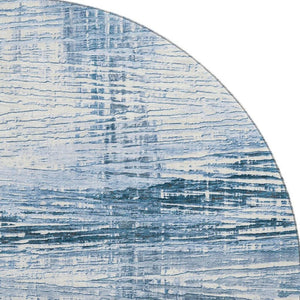 HomeRoots 8' X 10' Sky Blue & Ivory Striped Washable Area Rug - Durable, Stain-Resistant with UV Protection! 710038