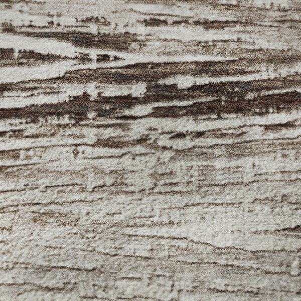 HomeRoots 8' X 10' Striped Taupe and Ivory Washable Area Rug - Durable, Stain Resistant & UV Protected Design! 710044