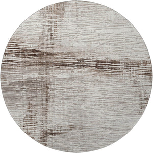 HomeRoots 8' X 10' Striped Taupe and Ivory Washable Area Rug - Durable, Stain Resistant & UV Protected Design! 710044
