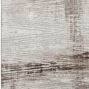 HomeRoots 10' X 14' Taupe And Ivory Striped Washable Area Rug - Stain Resistant, UV Protected, Durable Design 710046