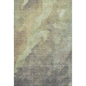 HomeRoots 5' X 8' Artichoke Green Abstract Area Rug - Washable, UV Protected, Durable for High-Traffic Spaces 710048
