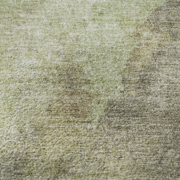 HomeRoots 5' X 8' Artichoke Green Abstract Area Rug - Washable, UV Protected, Durable for High-Traffic Spaces 710048
