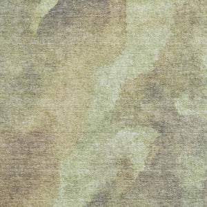 HomeRoots 5' X 8' Artichoke Green Abstract Area Rug - Washable, UV Protected, Durable for High-Traffic Spaces 710048