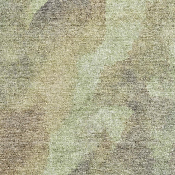 HomeRoots 9' X 12' Stylish Artichoke Green Abstract Area Rug - Washable, UV Protected & Perfect for High Traffic Areas 710051