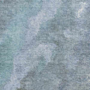HomeRoots 5' X 8' Blue And Gray Abstract Area Rug - Washable, UV Protected, Stylish & Durable for High-Traffic Areas 710054
