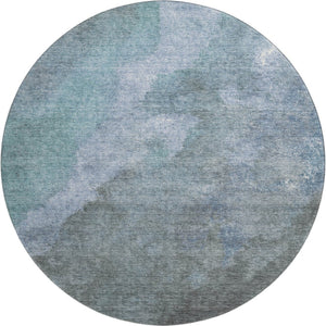 HomeRoots 8' X 10' Blue And Gray Abstract Washable Area Rug - Durable, Stain Resistant, UV Protected Design! 710056