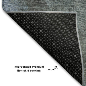 HomeRoots 8' X 10' Blue And Gray Abstract Washable Area Rug - Durable, Stain Resistant, UV Protected Design! 710056