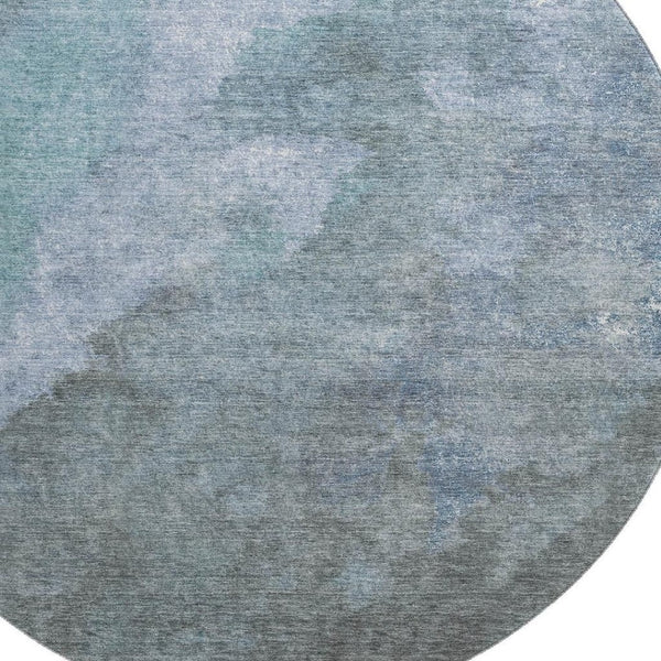 HomeRoots 8' X 10' Blue And Gray Abstract Washable Area Rug - Durable, Stain Resistant, UV Protected Design! 710056