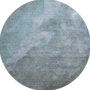 HomeRoots 8' X 10' Blue And Gray Abstract Washable Area Rug - Durable, Stain Resistant, UV Protected Design! 710056